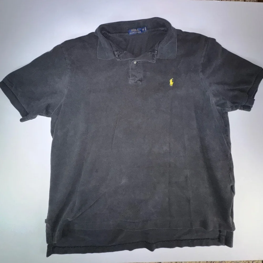 Polo Ralph Lauren Mens 2XB Big Black Short Sleeve Pique Pony Logo Polo Shirt